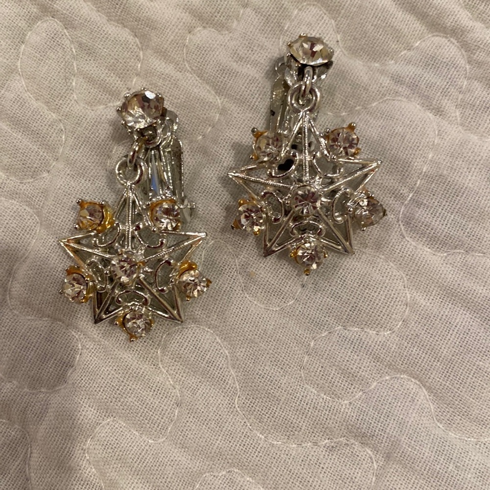 Clear stone earrings